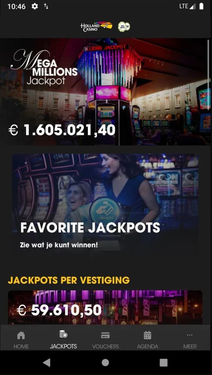 Holland Casino app jackpots