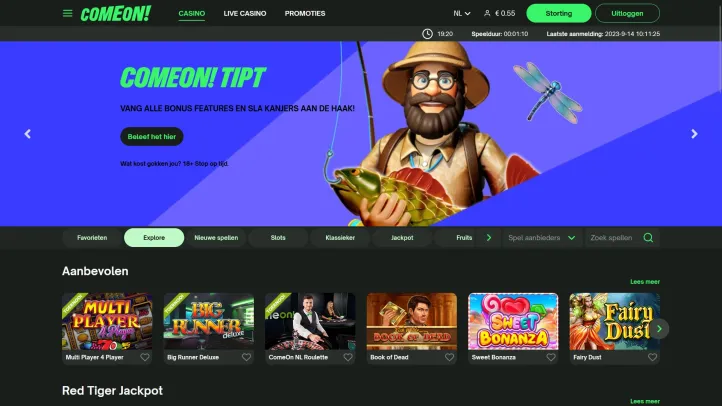 ComeOn Casino homepage