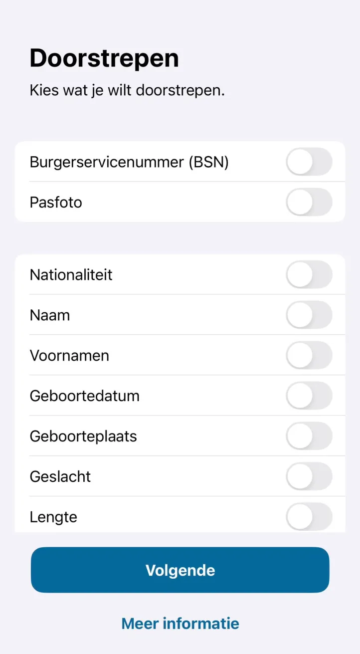 Doorstrepen van gegevens