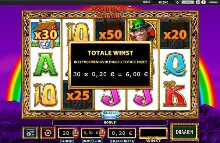 1000 spins op Rainbow Riches: slot review