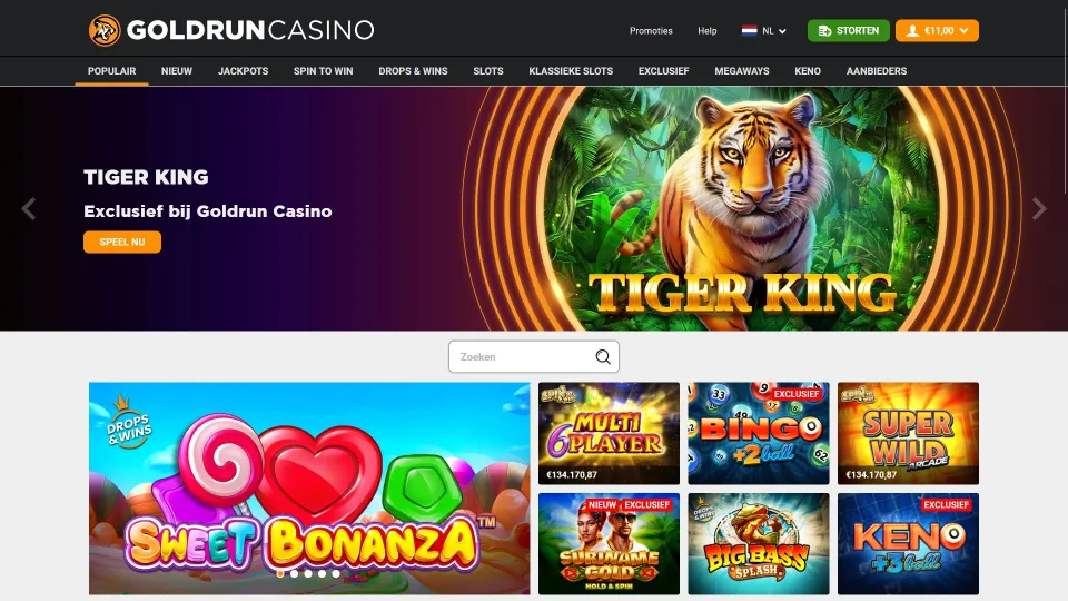 Goldrun Casino homepage