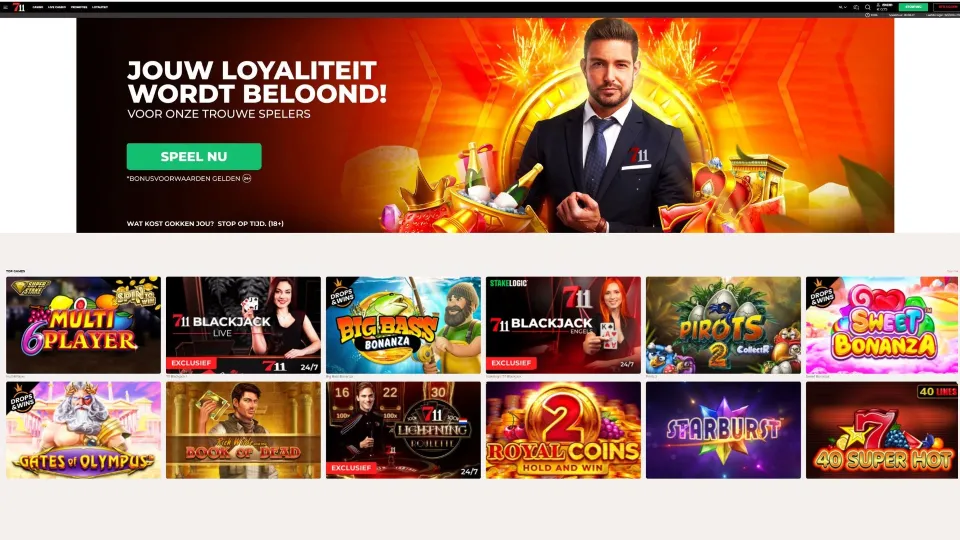 711 Casino homepage