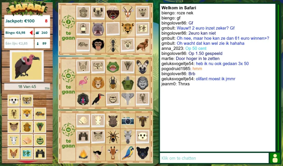 Tombola Safari Bingo spel