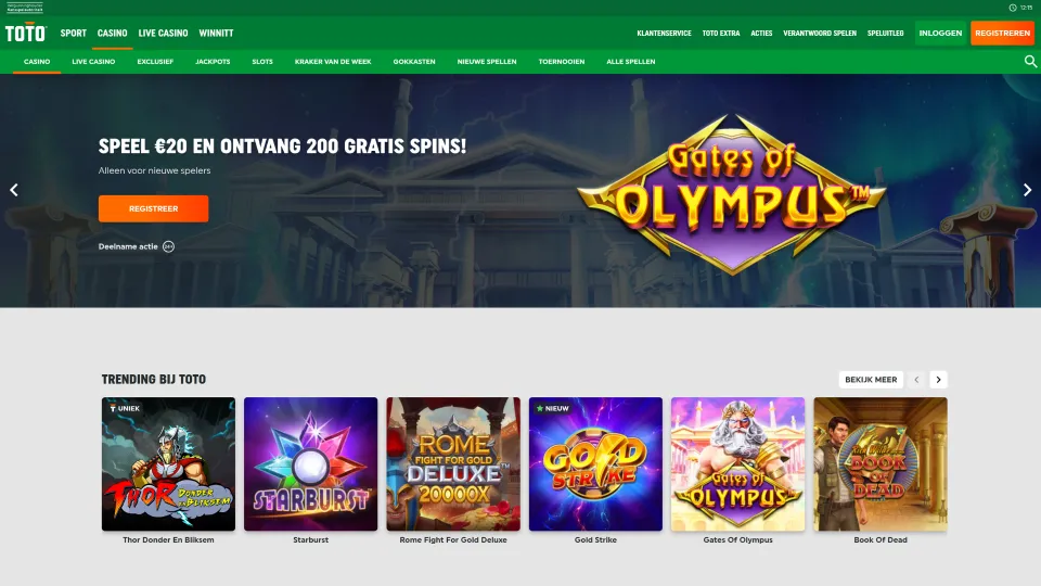 TOTO Casino homepage