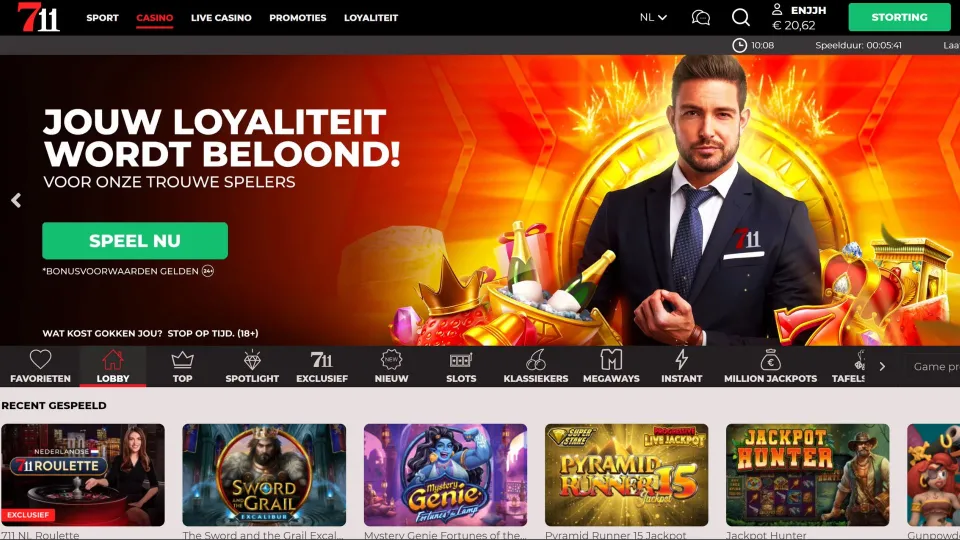 711 Casino homepage