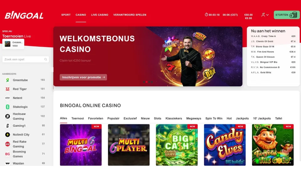 Bingoal Casino homepage