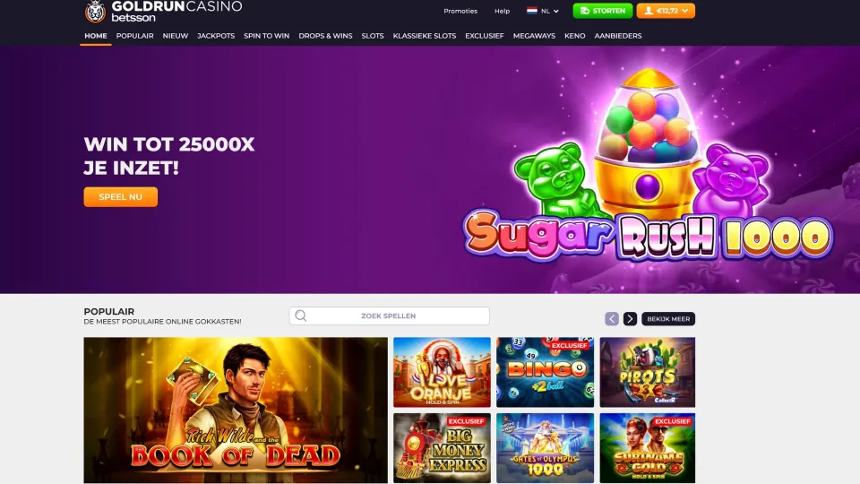 Goldrun Casino homepage