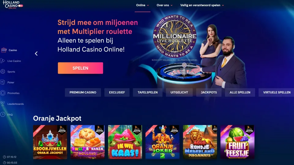 Holland Casino Online homepage