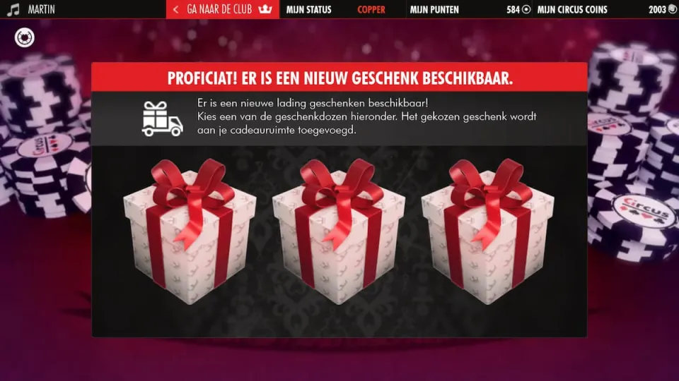 Circus Casino loyaltyprogramma Giftbox