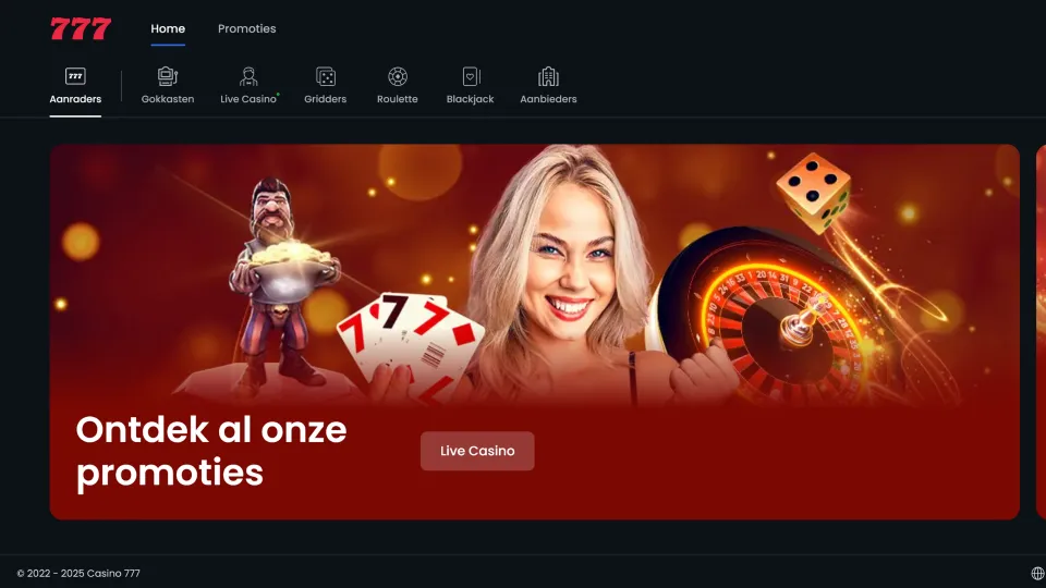 777 Casino homepage