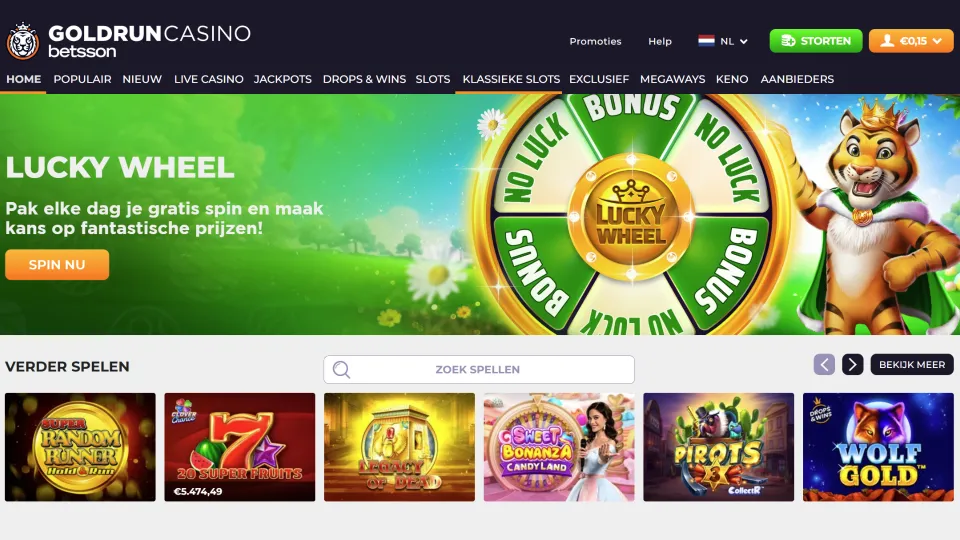 Goldrun Casino homepage
