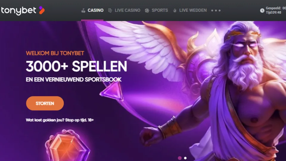 Tonybet Casino homepage