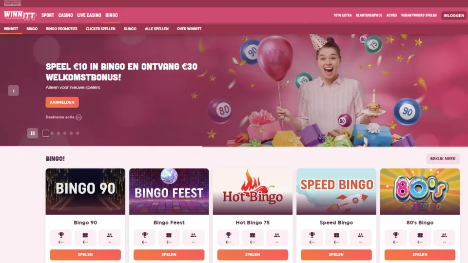 Winnitt Bingo lobby