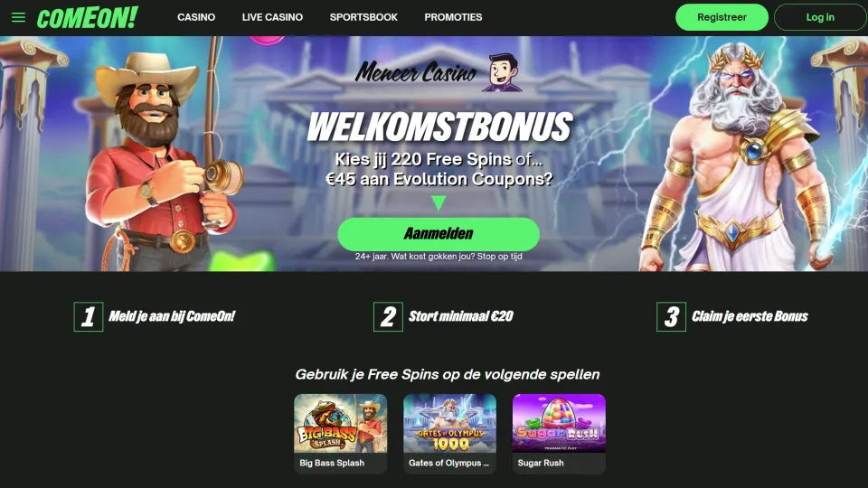 ComeOn Casino homepage