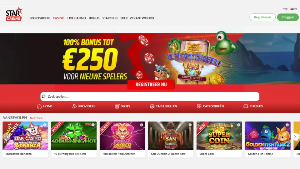 Starcasino homepage