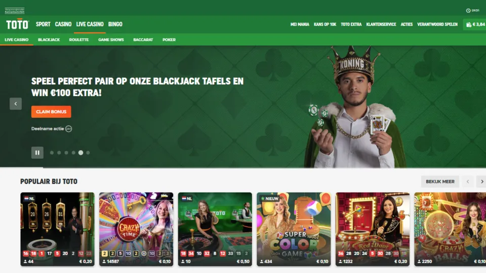 TOTO Casino homepage