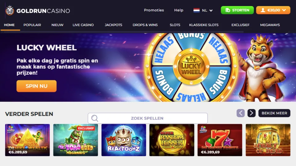 Goldrun Casino homepage