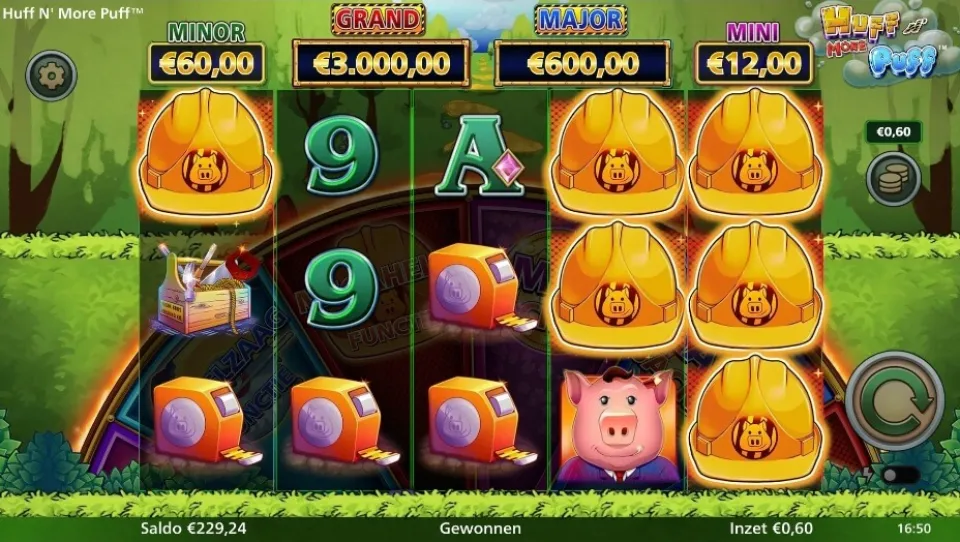 Huff N More Puff 6 gele helmen