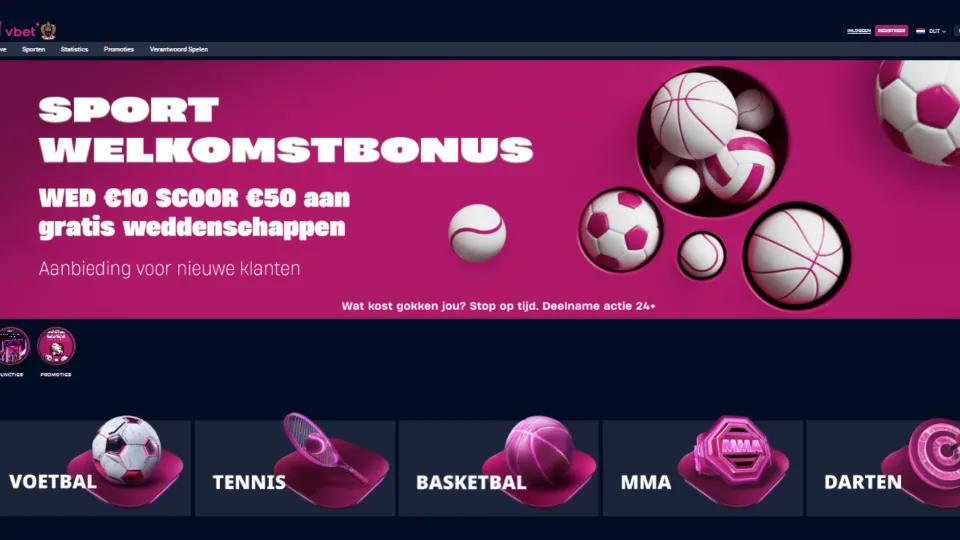 Vbet Casino homepage