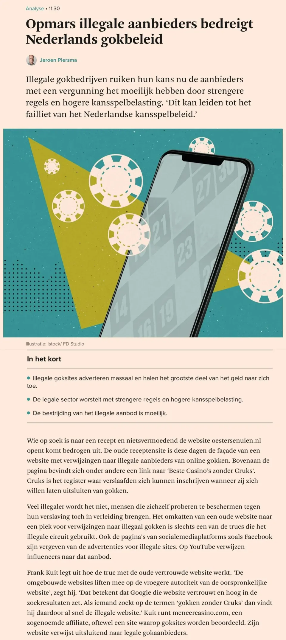 Het Financieele Dagblad artikel