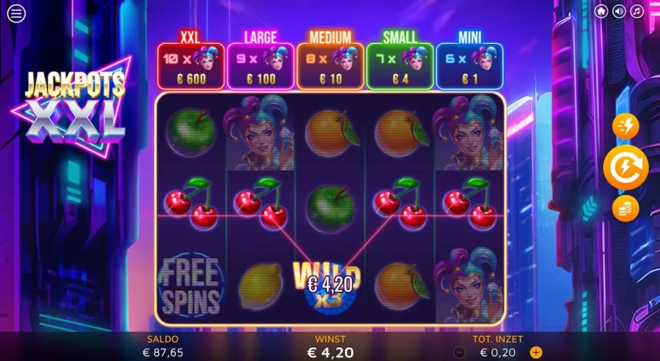 Jackpots XXL slot win met Wild