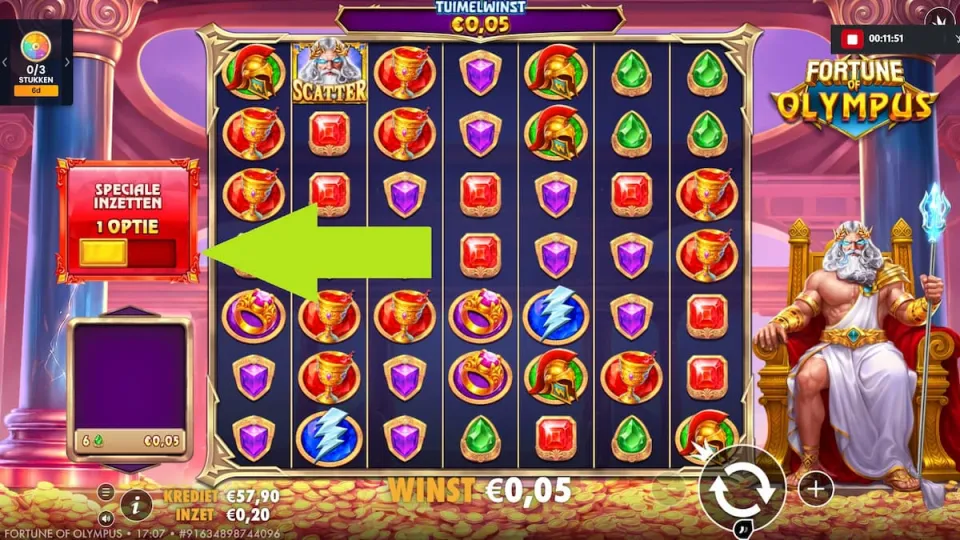 Fortune of Olympus ante bet