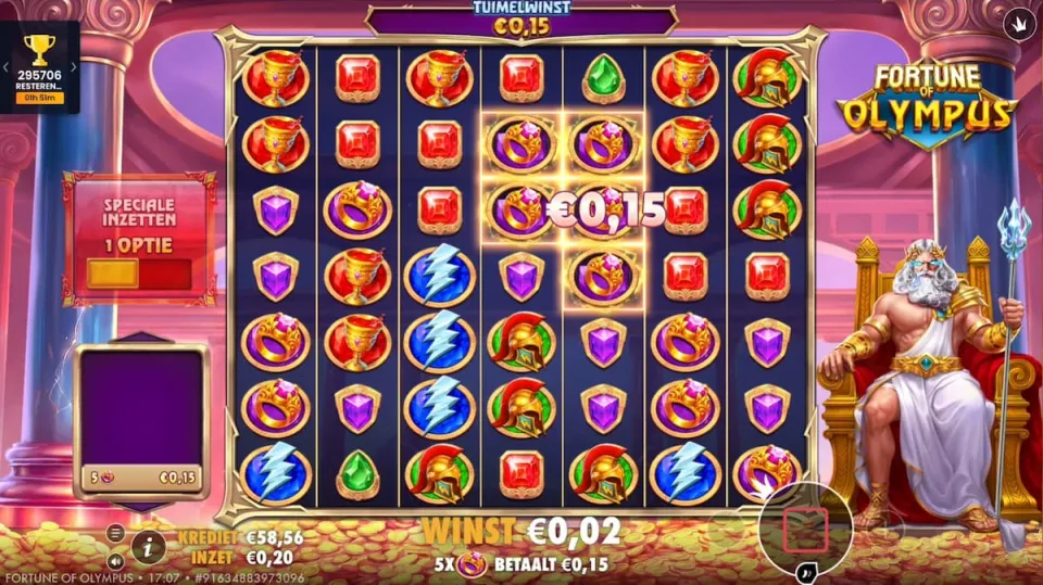 Fortune of Olympus cluster pay