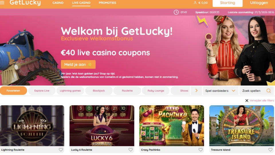 Getlucky casino lobby