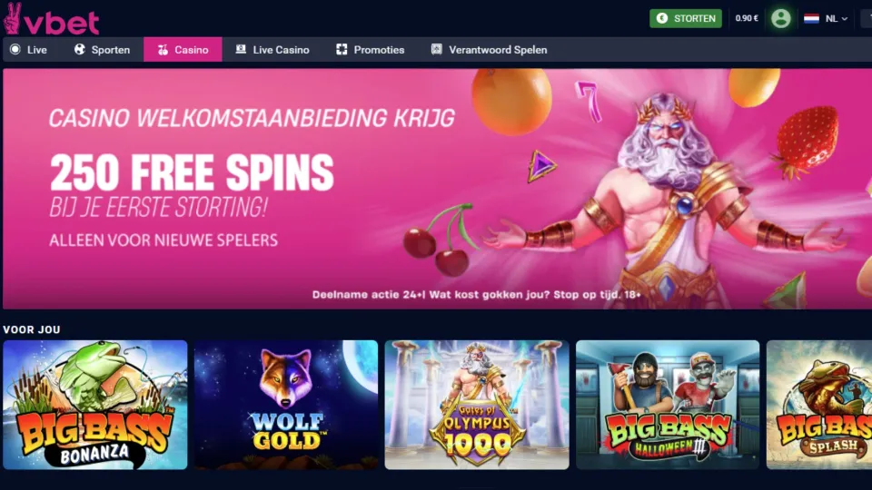 Vbet casino homepage