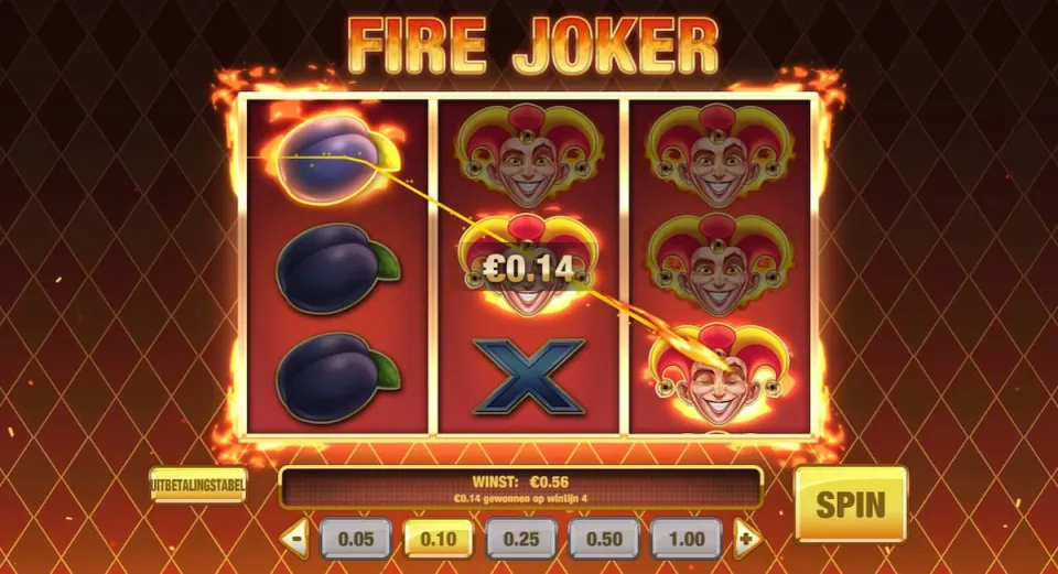 Fire Joker slot met 5 winlijnen