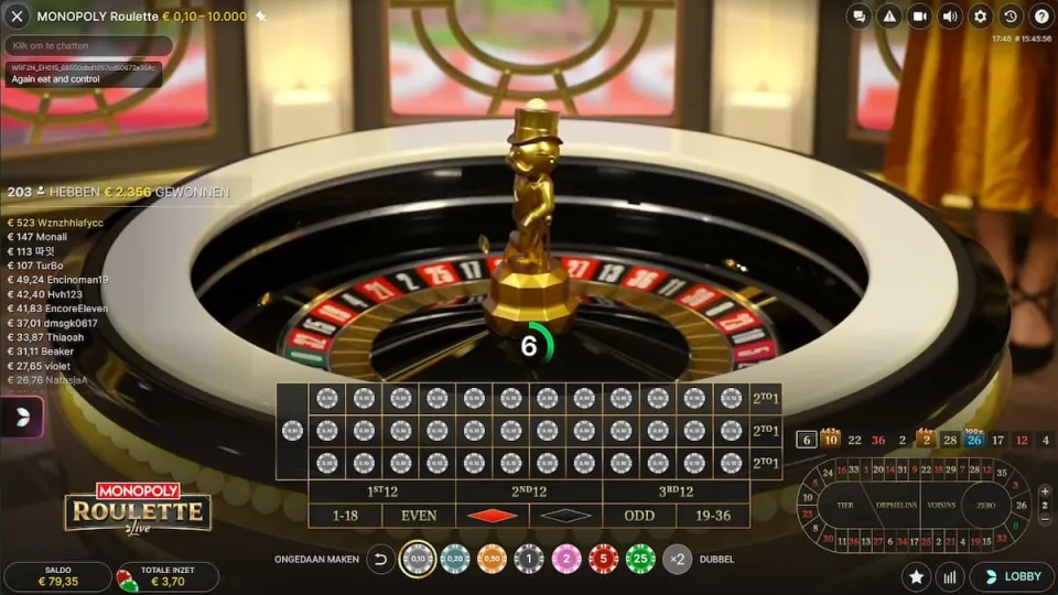 Monopoly Roulette 37 getallen