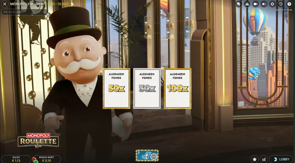 Monopoly Roulette Algemeen Fonds bonus