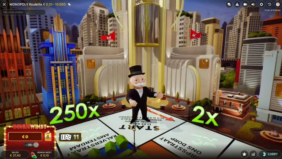 Monopoly Roulette bonus start