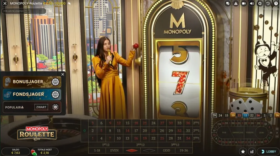 Monopoly Roulette getallen gokkast