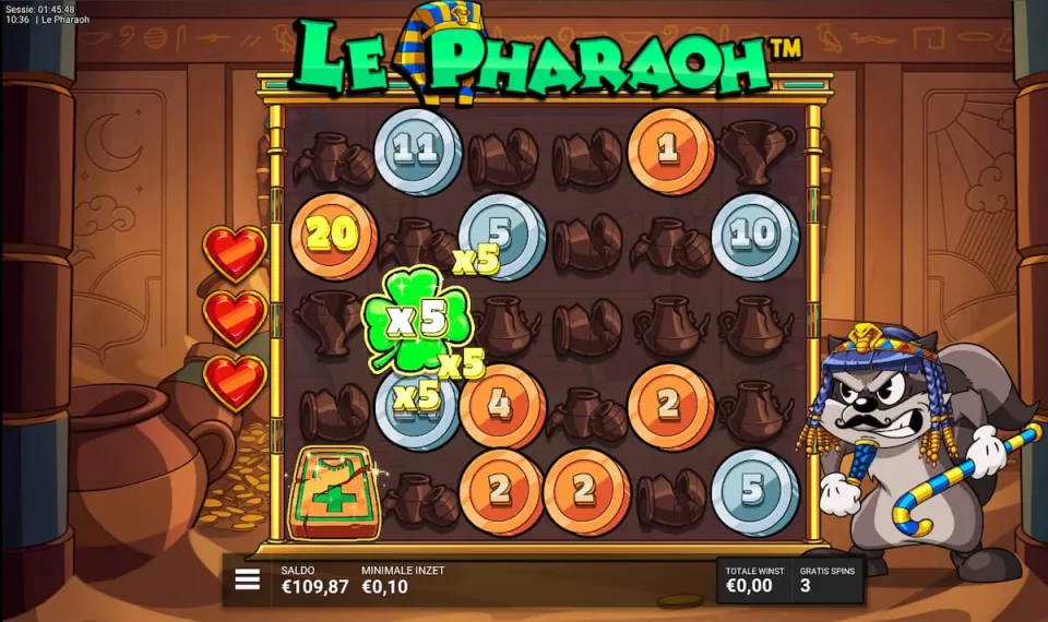 Le Pharaoh Lost Treasure bonus