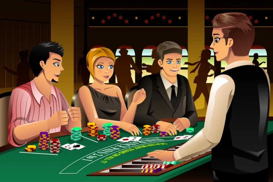 blackjack spelers aan tafel